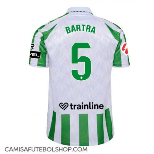 Camisa de time de futebol Real Betis Marc Bartra #5 Replicas 1º Equipamento 2024-25 Manga Curta